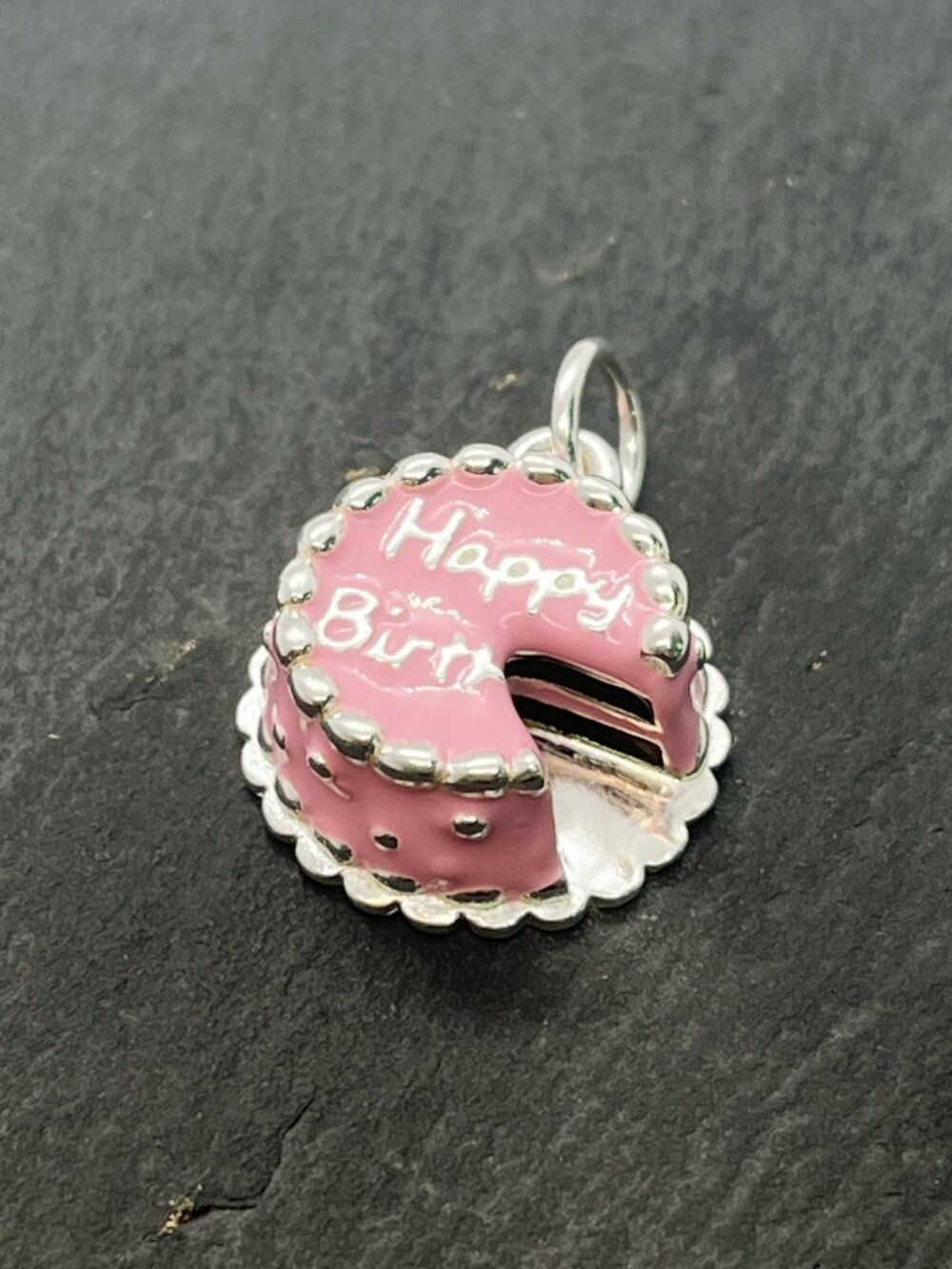 James Avery S925 Sterling Silver Pink Birthday Cake Charm